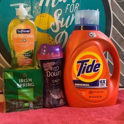 1-Detergent 80oz 1-downy In Wash Booster 5oz 1-3 Bars 1-hand Soap 11.25oz All For $21