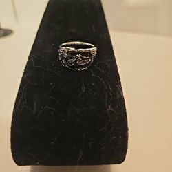 New Silver Motorcycle Ring Size 8