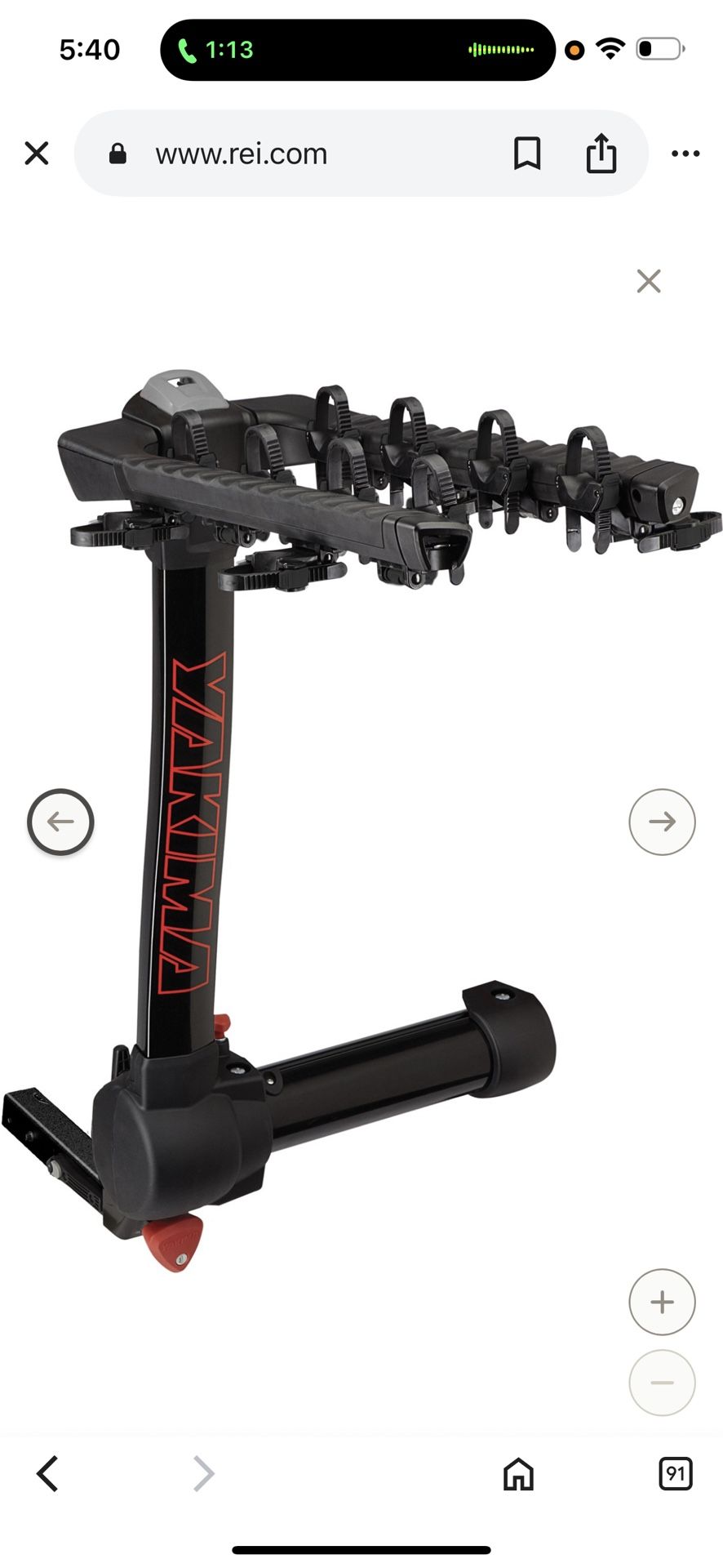 Yakima FullSwing 4-Bike Hitch Rack