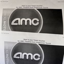 2 Yellow AMC Ticket Vouchers