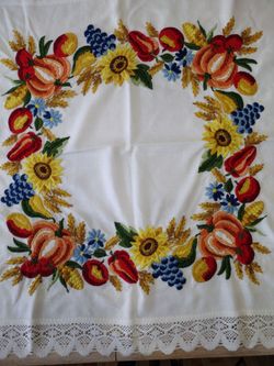 Floral fruit embroidered Centerpiece runner for table