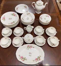 ROYAL KENT COLLECTION POLAND DINNER SET FOR 8-BAVARIAN ROSE + SERVING PIECES