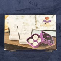 Crown Royal Sphere Ice Mold With Whiskey Glasses 