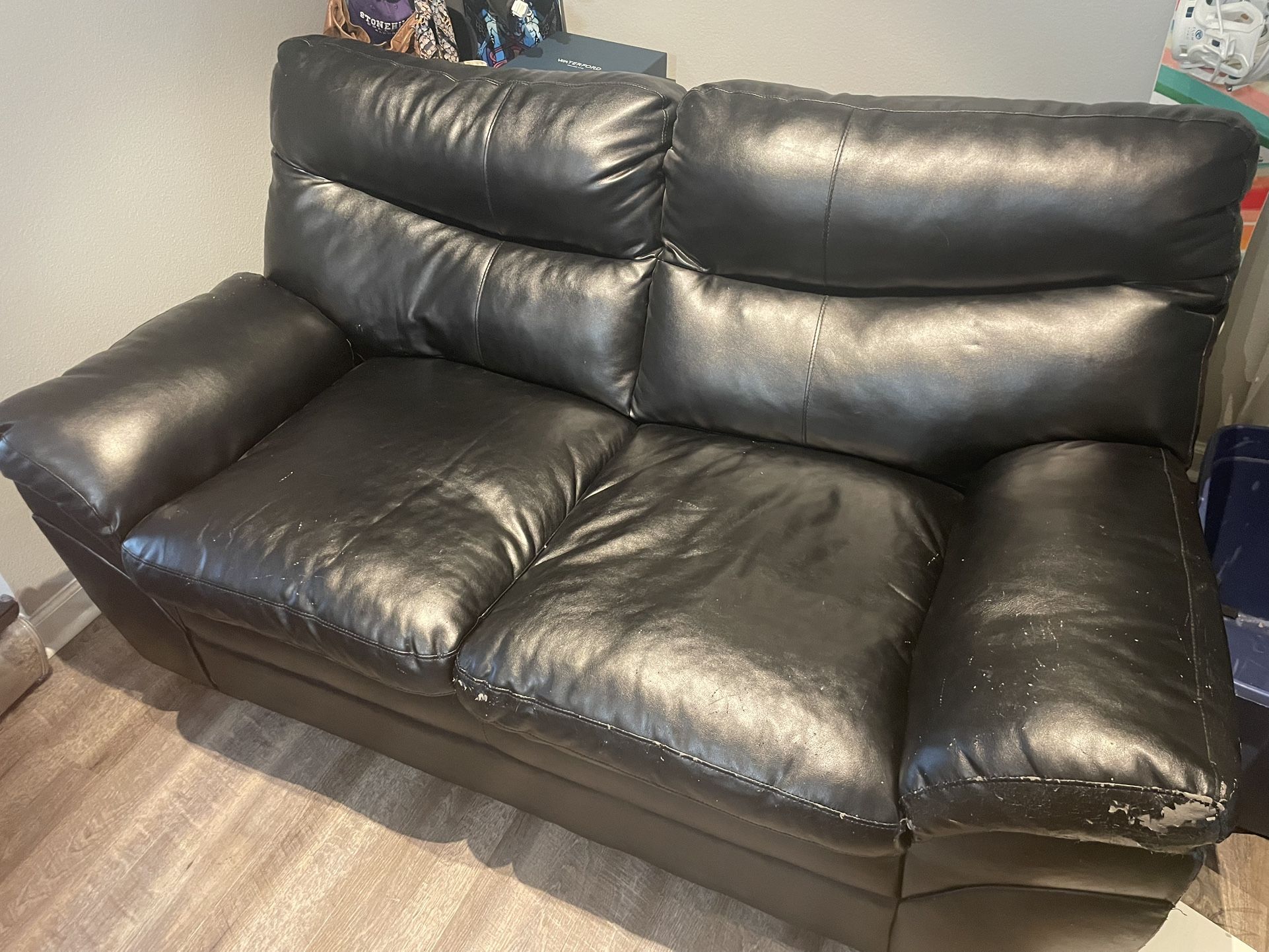 Black Leather Loveseat