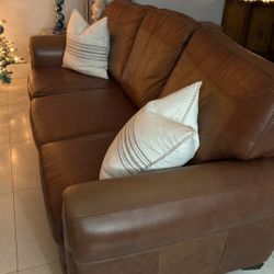 Leather Sofa (Queen Bed) Brown