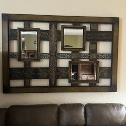 Wall Art 4x6 Brown With Mirror Inserts