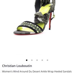 Christian Louboutin Women's Wind Around Du Desert Ankle Wrap Heeled Sandals Fabric with Satin 100
