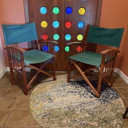 Premium Solid Hardwood Director Chairs (Set of 2) – Teak Style, Heavy & High-End