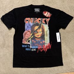 Childs Play X Reason Adult T-shirt XL Chucky Black Graphic Tee