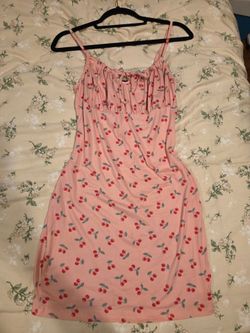 Pink milkmaid cherry dress