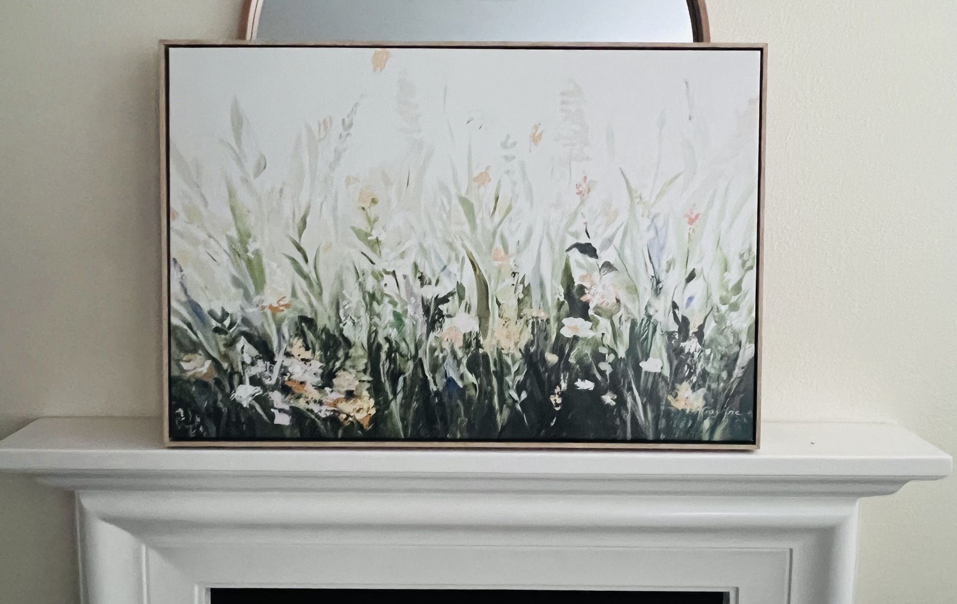 Framed Canvas Floral Garden Art