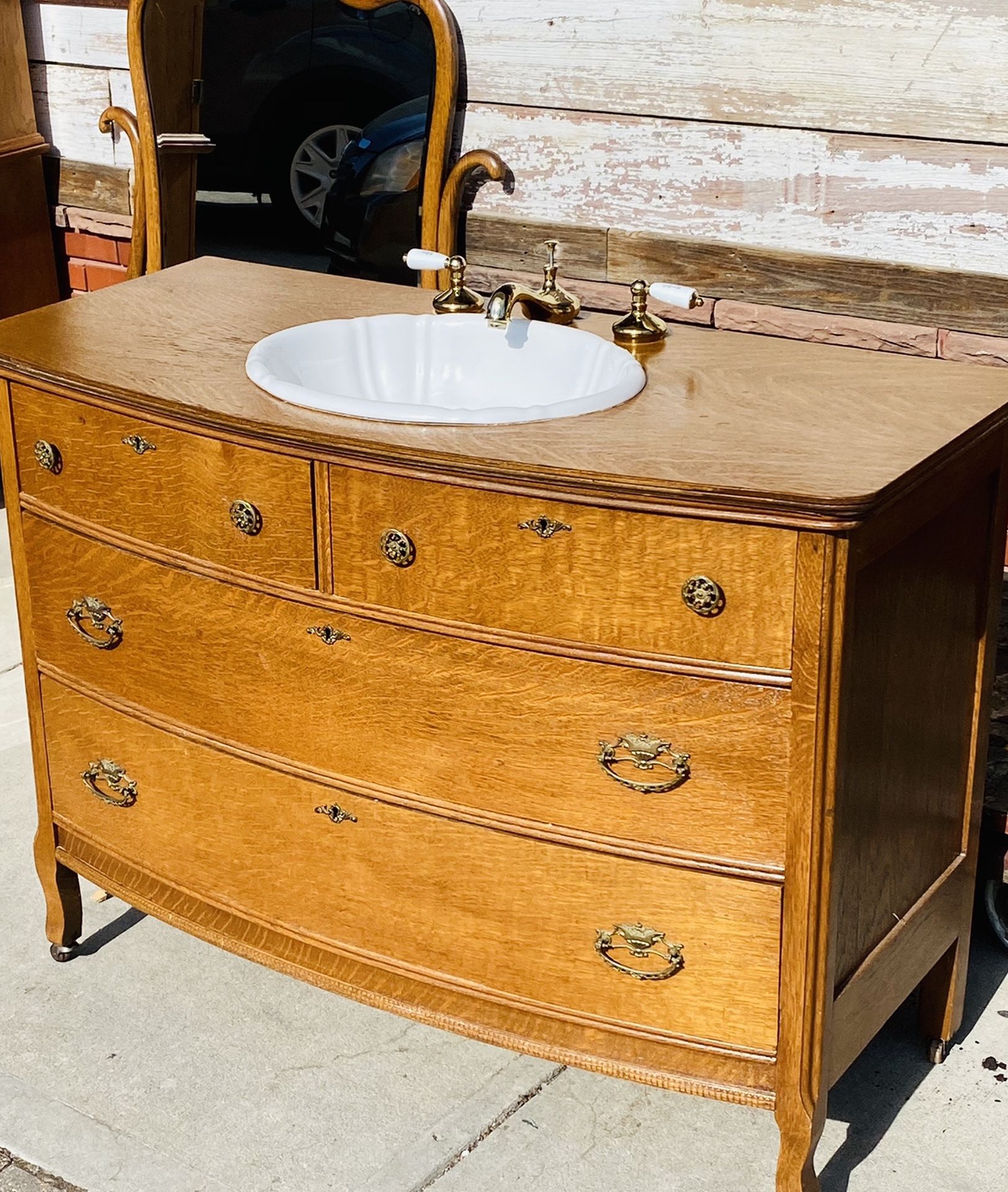 Antique Dresser/Vanity w/ Mirror