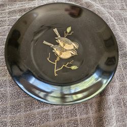 Vintage Couroc Shallow Bowl With Bird