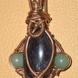Hawks Eye/L Green Selenite Pendant 