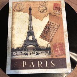 Paris Stretched Canvas With A Glazed Finish Art