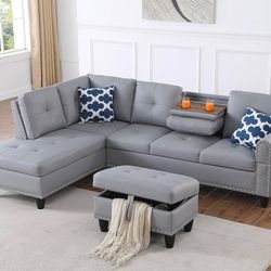 Gray Sofa w/ottoman 