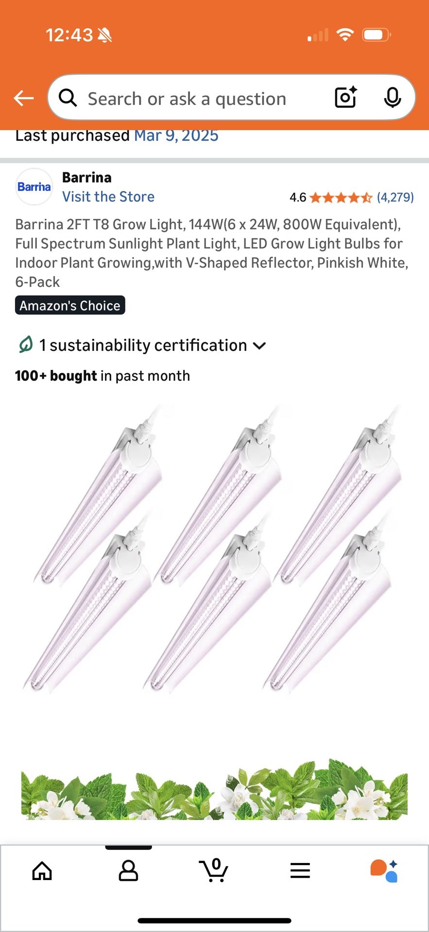 6 Pack Barrina Pinkish White Grow Lights
