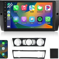 Car Radio for BMW 3 Series 325i 328i 335i 2005-2011 (E90/E91/E92/E93), 9inch Touch Screen for BMW Car Stereo with Carplay/Android Auto/Bluetooth/FM/GP