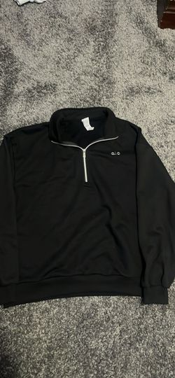 Alo Black Quarter-Zip Pullover Sweatshirt