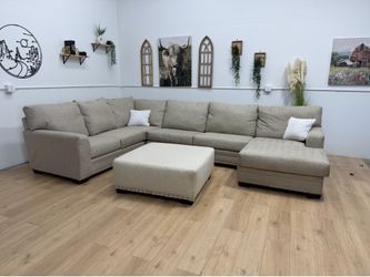 Huge Cream Sectional Couch - Free Delivery