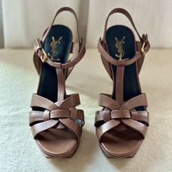 Authentic Pre-Owned Saint Laurent Tribute leather platform sandals