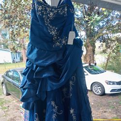 Blue Wedding/prom Dress