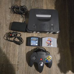 Nintendo 64 with 2 games, all cables and 1 controller