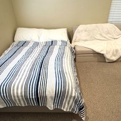 Full size - Bed Frame w/ gel foam and mattress, sofa, tv all for $250. Used, great condition!