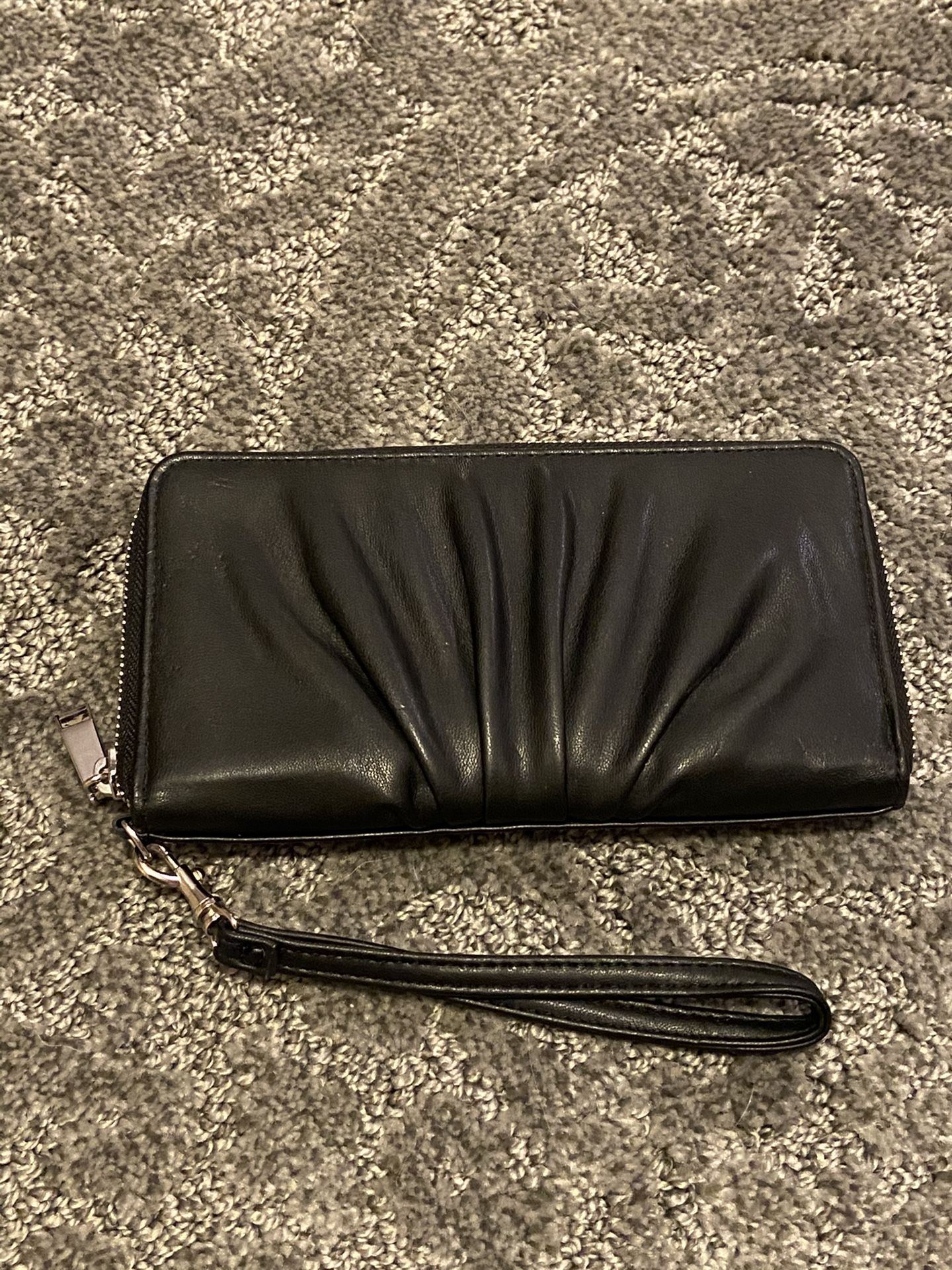 *New!* Black Wallet with Wrist Strap