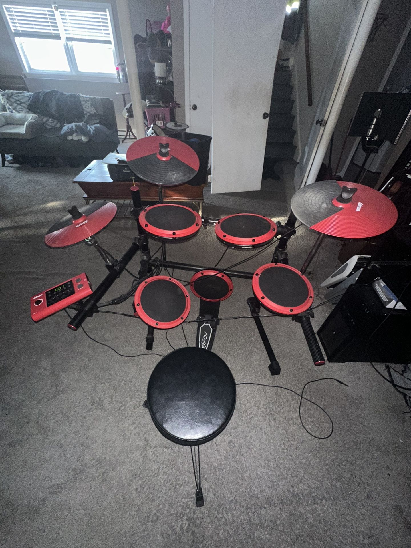 Alesis Nitro Max 8-Piece Electronic Drum Set With Bluetooth and BFD Sounds Red