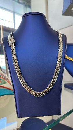Handmade Miami Cuban Link Silver Chain Plated in Rhodium 10MM 22 Inches