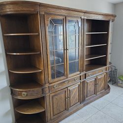 Vintage Thomasville Solid Wood Wall Unit 