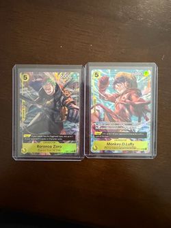 One Piece TCG Roronoa Zoro & Monkey.D.Luffy Holo Cards OP07