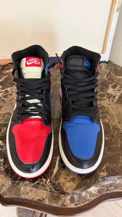 Nike Air Jordan 1 Retro High OG Top 555178-010 Three Top 3 - Red & Blue Mens Shoe Size 12