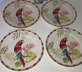Pier 1 Parrot Plates (all 4 For $17)