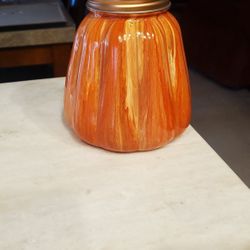 5 In By 5 In Painted Pumpkin Jar With Lid