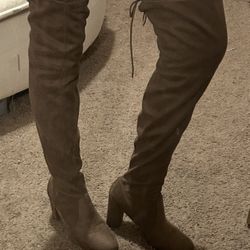 Brand New  Tan Thigh High Boots —  Size 8
