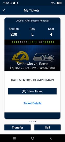 Seahawks vs Ram 12/25