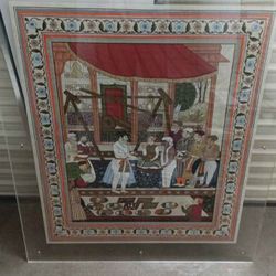 Silk Hand Painted Indian Scene