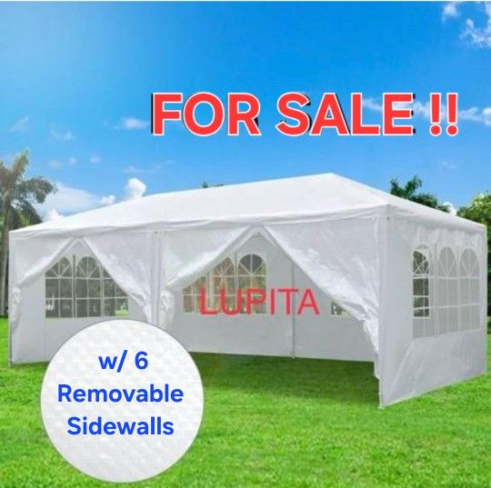 10x20 White Gazebo Wedding Party Tent  Canopy  With 4 Windows & 2 Sidewalls -6 (FOR SALE) #G3