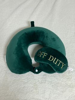 Green Travel Neck Pillow with Sleep Mask