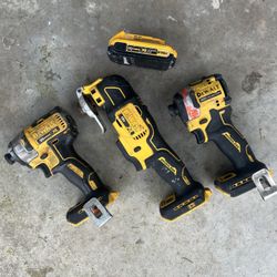 Dewalt XR tool bundle (two impact drills and multiple tool -one xr battery )