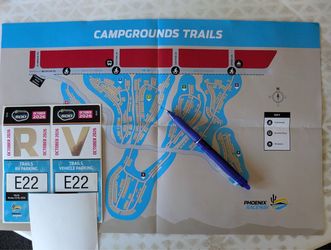 Phoenix Raceway Camping E22 and/or E25 Trails Campsite RV