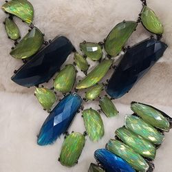 Ocean Blue & Sea Green Necklace And Bracelet
