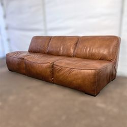 Burton Honey Brown Leather Sofa Delivery Available