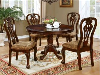 Brand New Cherry 5pc Formal Dining Table Set