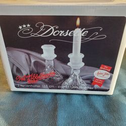 Dorsette ANNA HUTTE das BLEIKRISTAL 24% LEAD CRYSTAL 5 " CANDLESTICKS