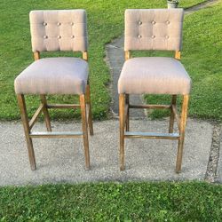 Two Cushioned barstools 