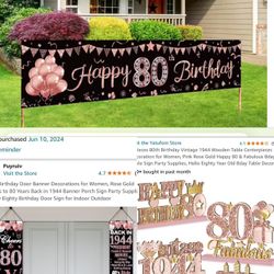 80th birthday Gold Rose Decorations 