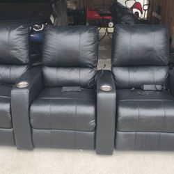 PALLISER Premium Home Theater Recliner Seats – Set of 6 – Power Recline & Cup Holders